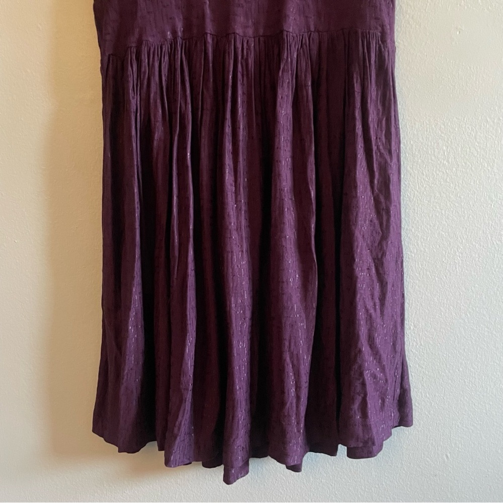 French Connection Plum Textured Drop Waist Sleeveless Dress - Size 6 Like New - Picture 7 of 16